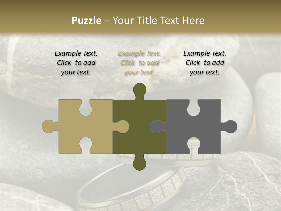 Two Wedding Rings On The Stones PowerPoint Template