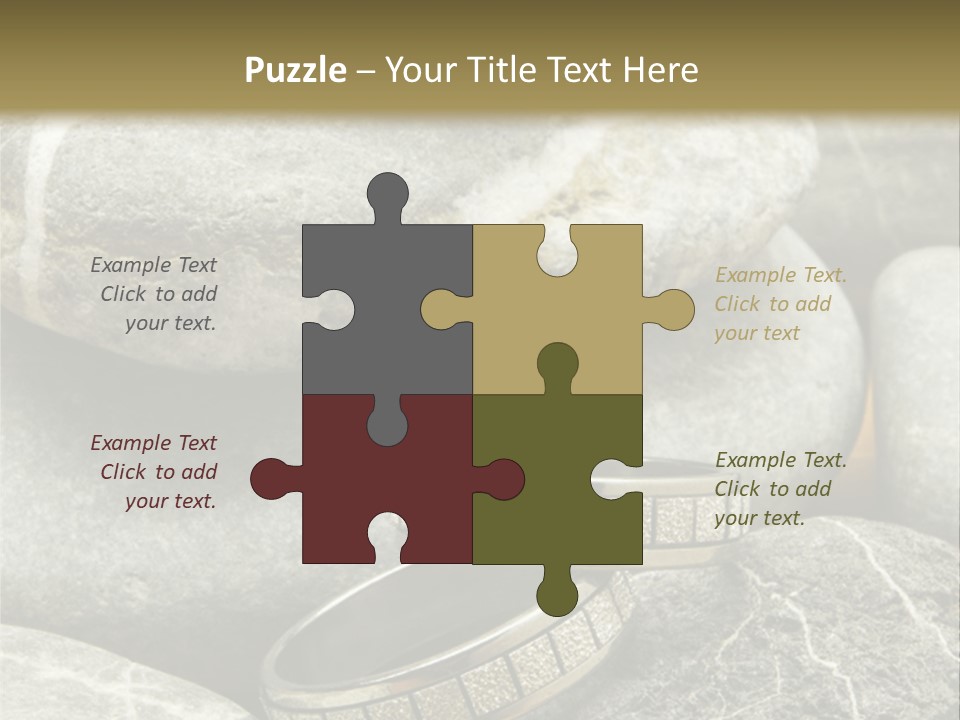 Two Wedding Rings On The Stones PowerPoint Template