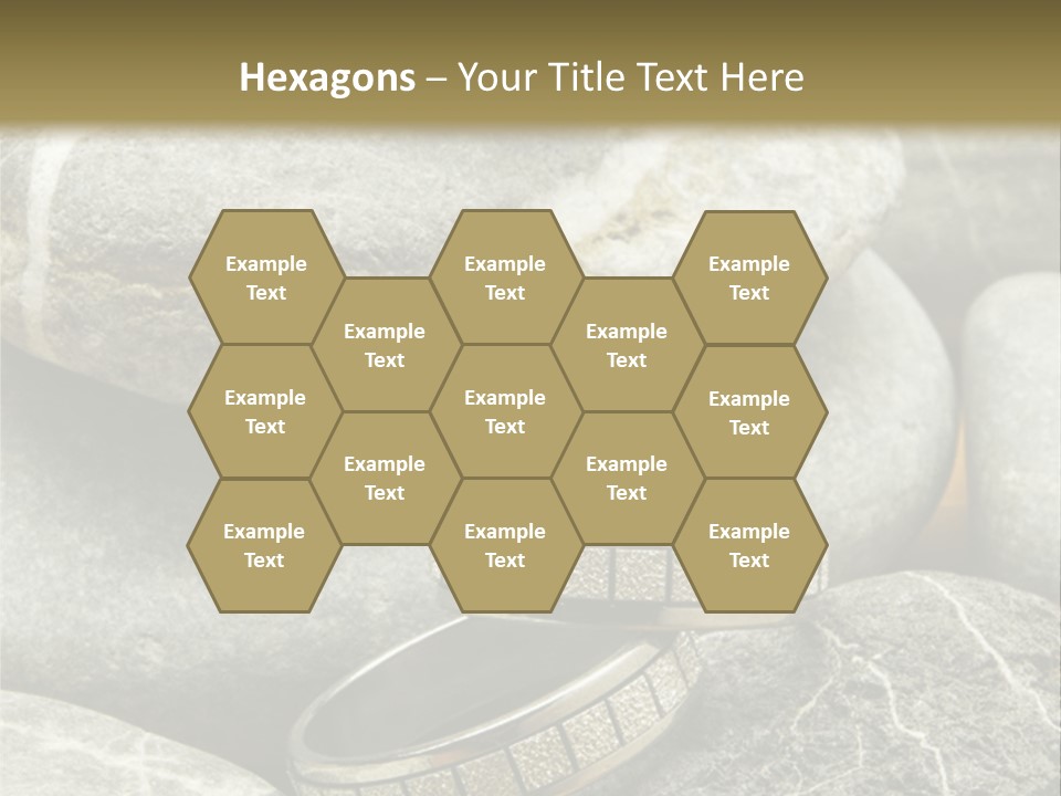 Two Wedding Rings On The Stones PowerPoint Template