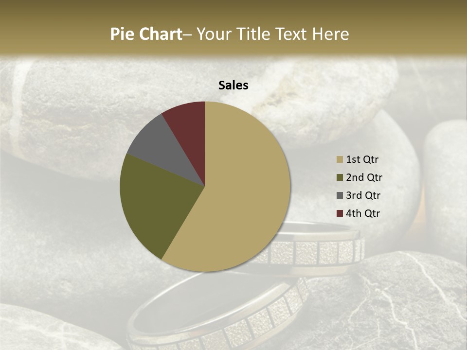 Two Wedding Rings On The Stones PowerPoint Template