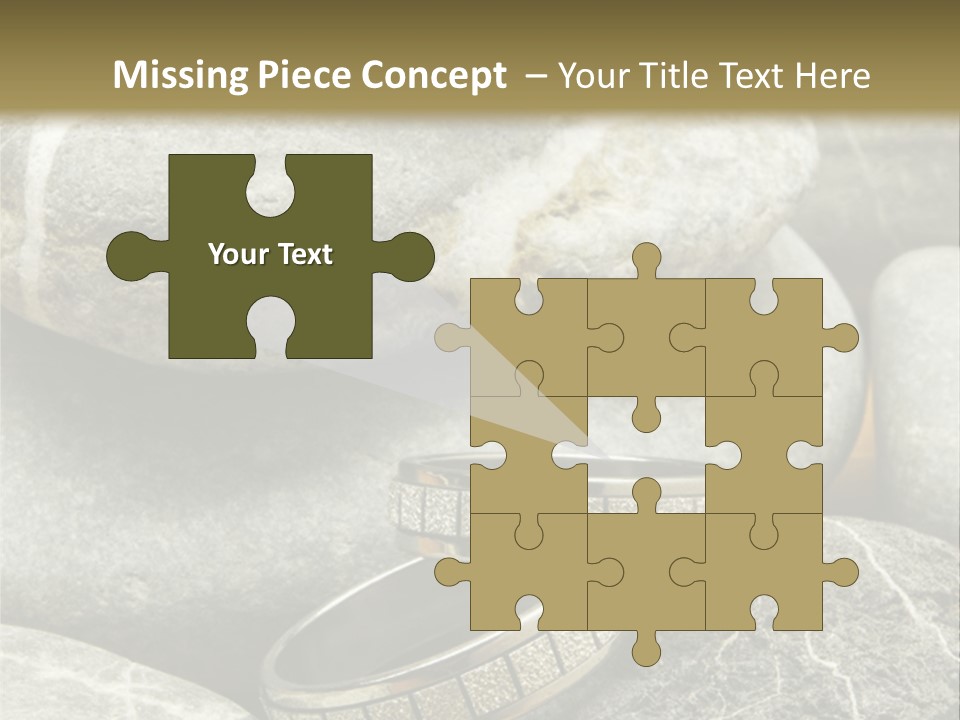 Two Wedding Rings On The Stones PowerPoint Template
