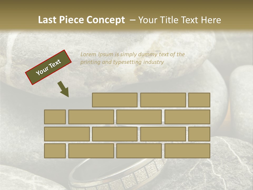 Two Wedding Rings On The Stones PowerPoint Template