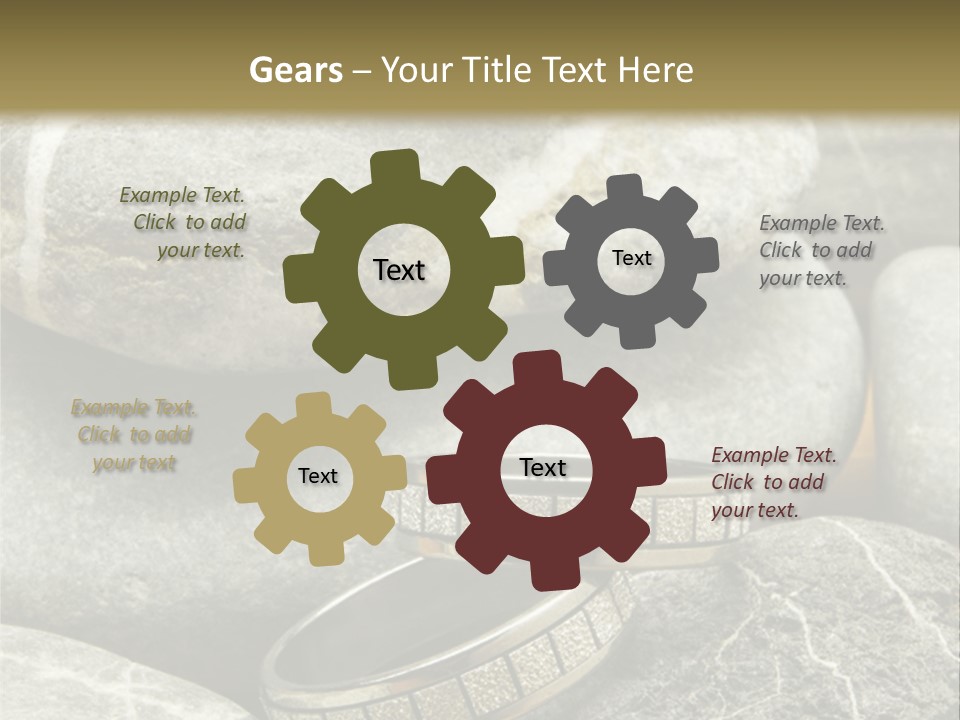 Two Wedding Rings On The Stones PowerPoint Template