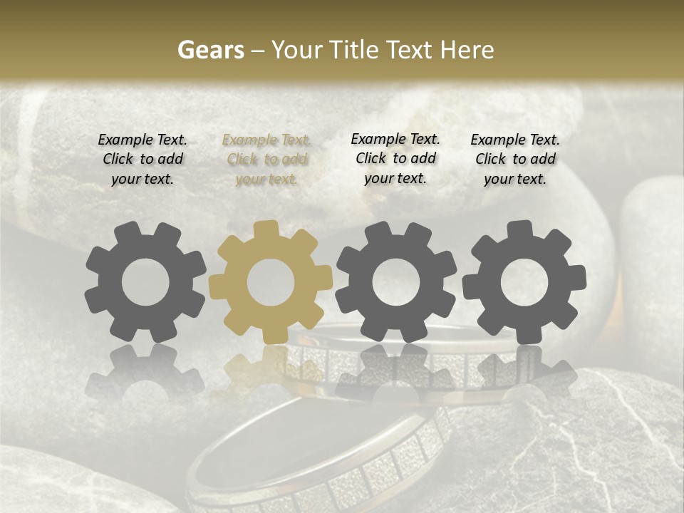 Two Wedding Rings On The Stones PowerPoint Template