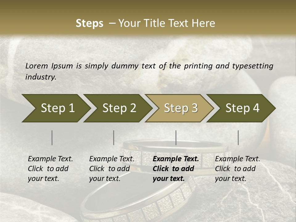 Two Wedding Rings On The Stones PowerPoint Template