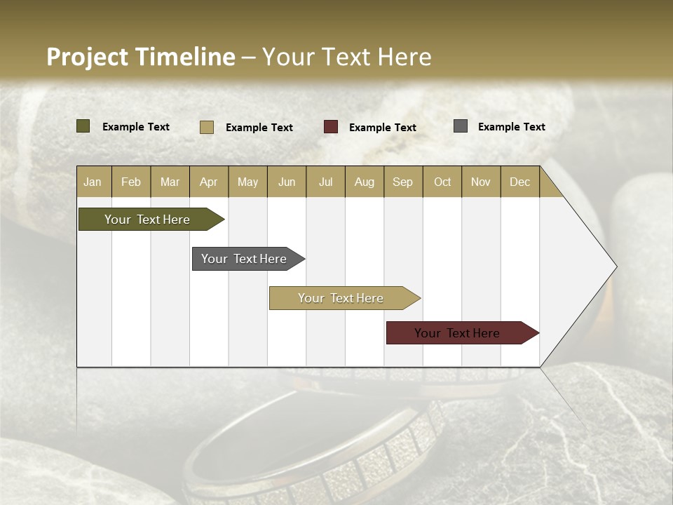 Two Wedding Rings On The Stones PowerPoint Template
