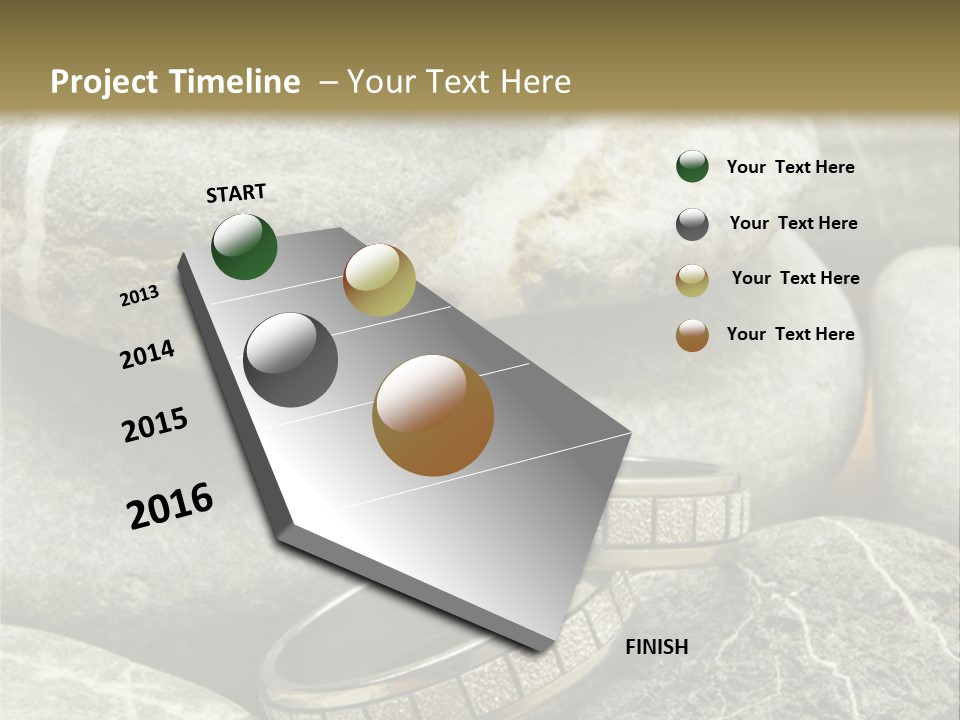 Two Wedding Rings On The Stones PowerPoint Template