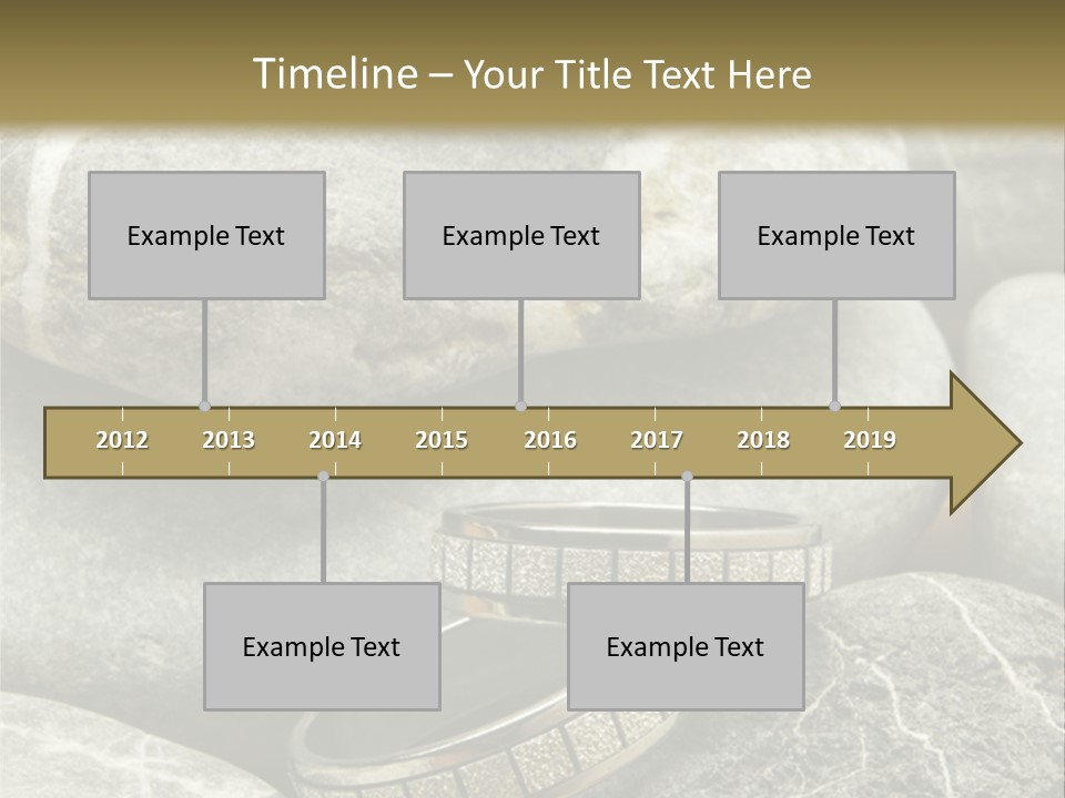 Two Wedding Rings On The Stones PowerPoint Template