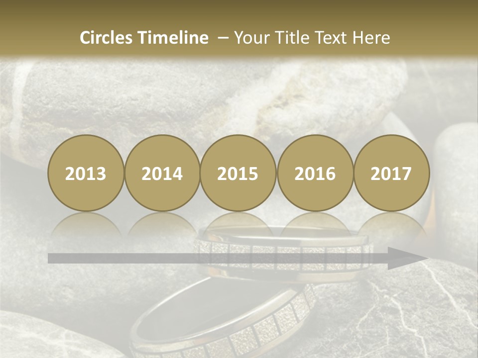 Two Wedding Rings On The Stones PowerPoint Template
