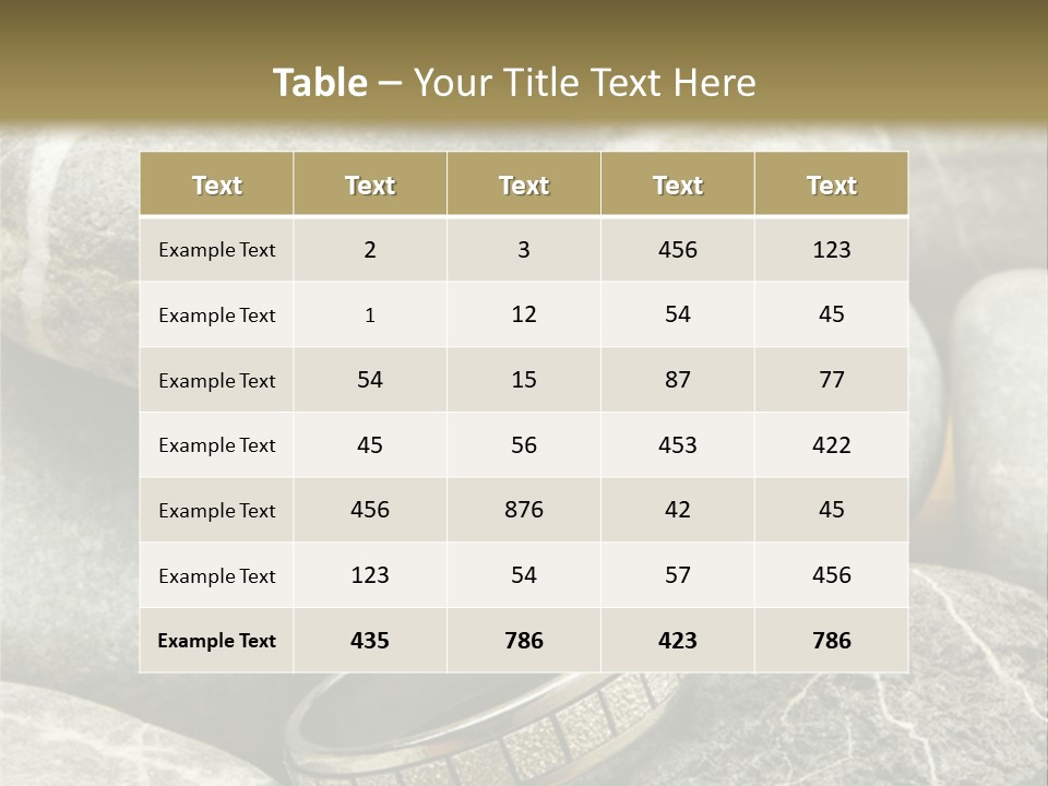 Two Wedding Rings On The Stones PowerPoint Template
