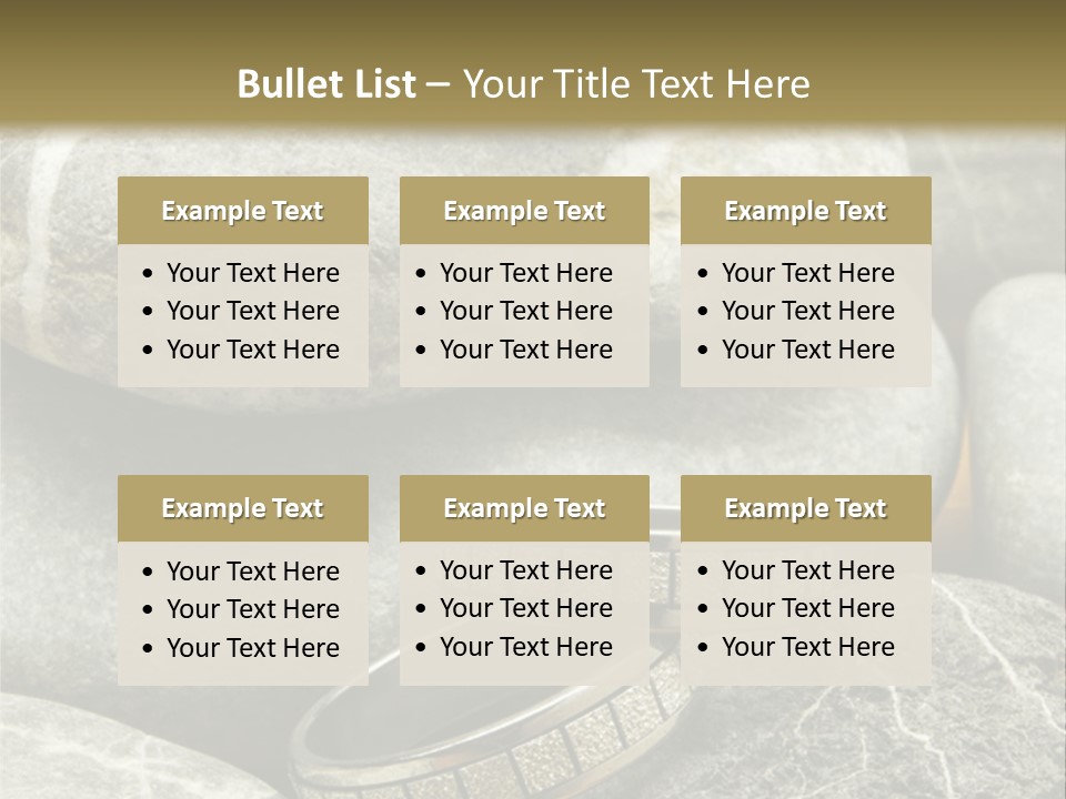 Two Wedding Rings On The Stones PowerPoint Template