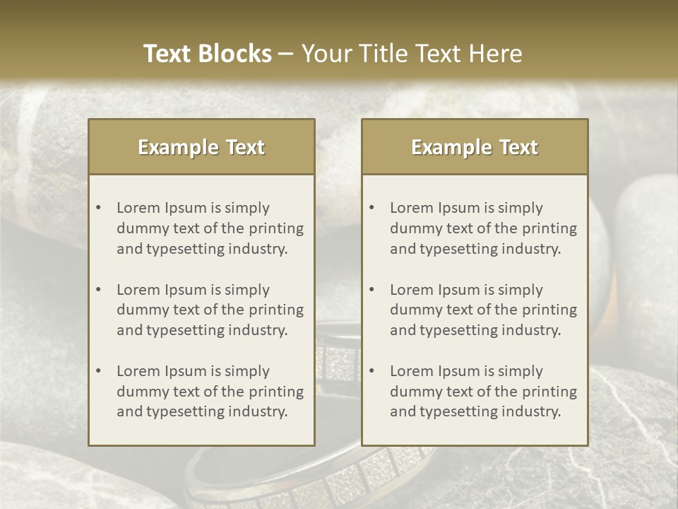 Two Wedding Rings On The Stones PowerPoint Template