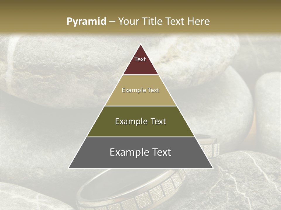 Two Wedding Rings On The Stones PowerPoint Template