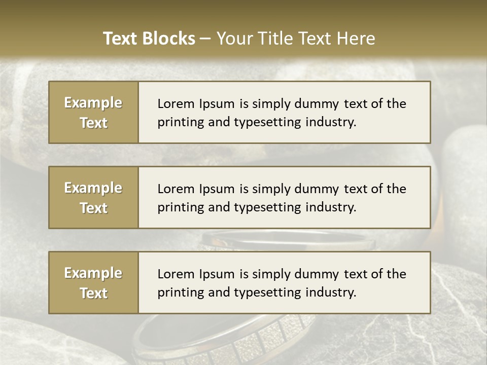 Two Wedding Rings On The Stones PowerPoint Template