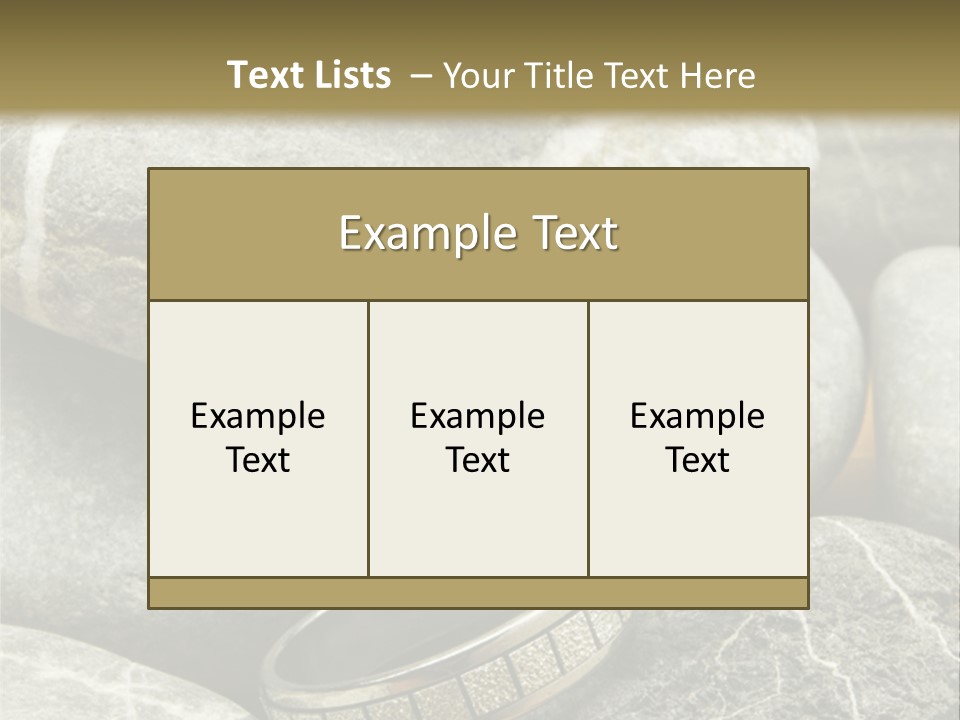 Two Wedding Rings On The Stones PowerPoint Template
