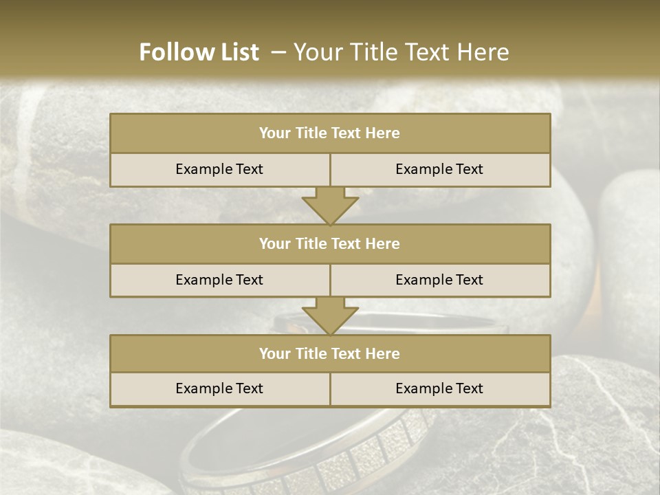 Two Wedding Rings On The Stones PowerPoint Template