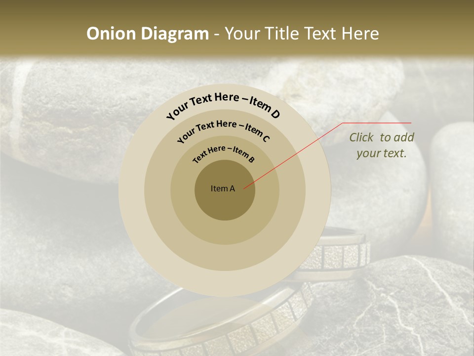 Two Wedding Rings On The Stones PowerPoint Template