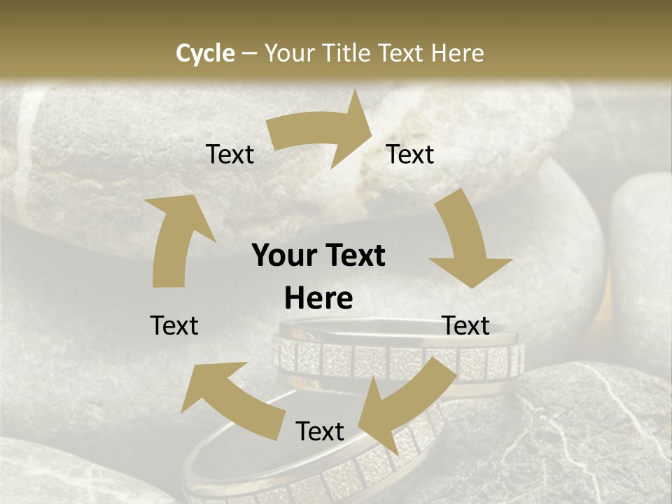 Two Wedding Rings On The Stones PowerPoint Template