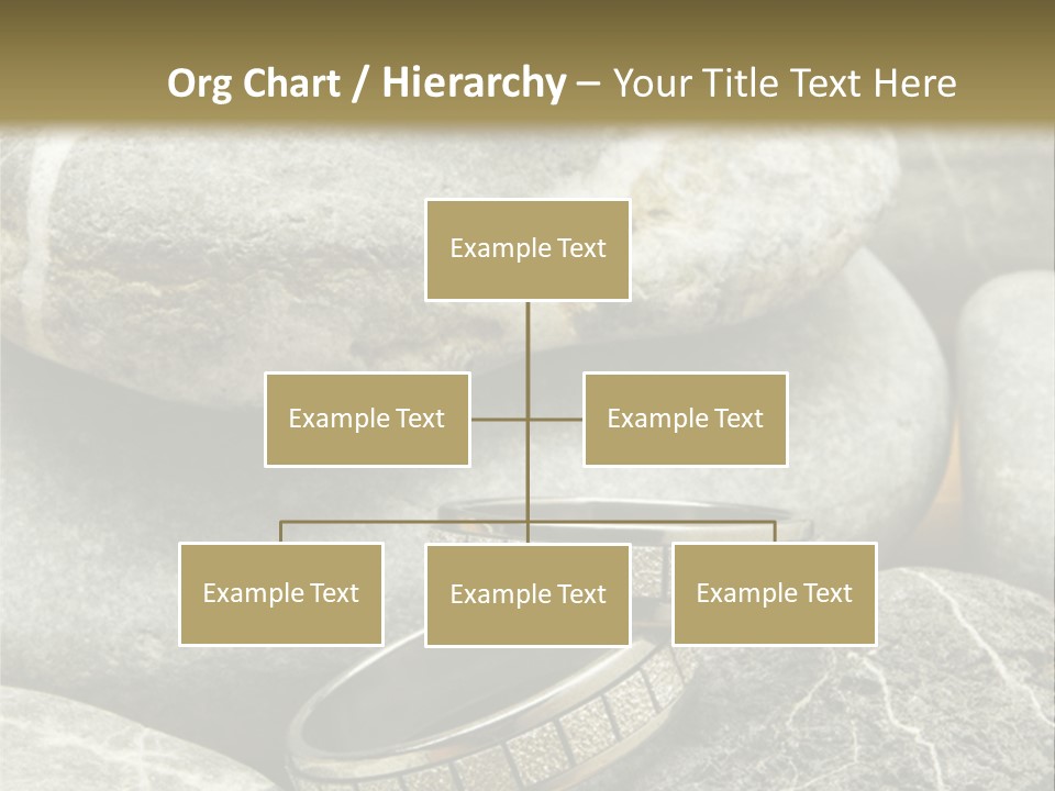 Two Wedding Rings On The Stones PowerPoint Template