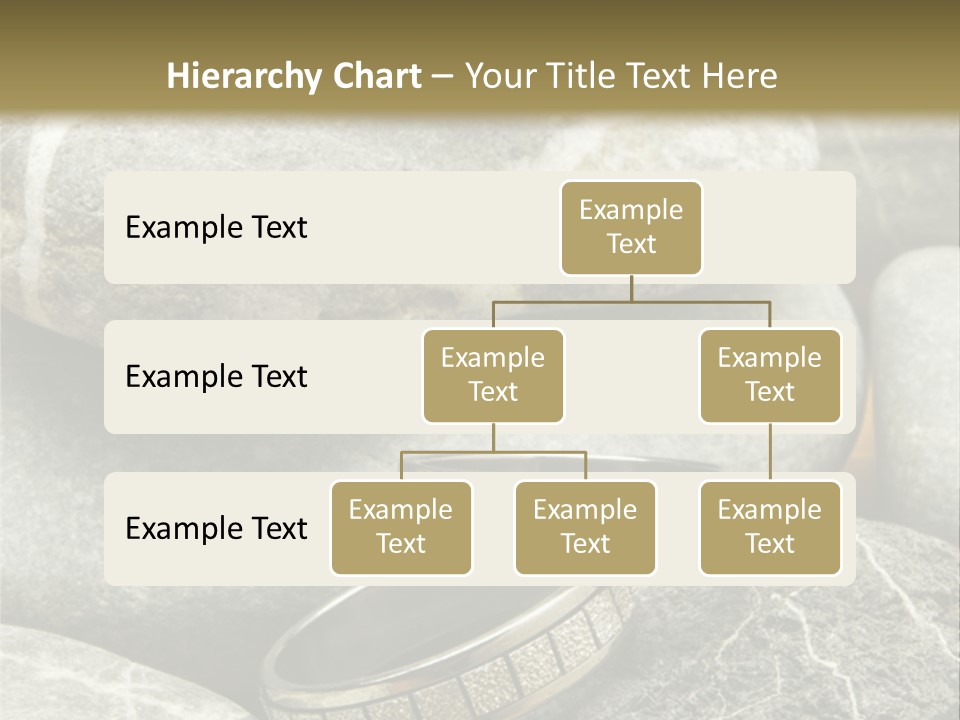 Two Wedding Rings On The Stones PowerPoint Template