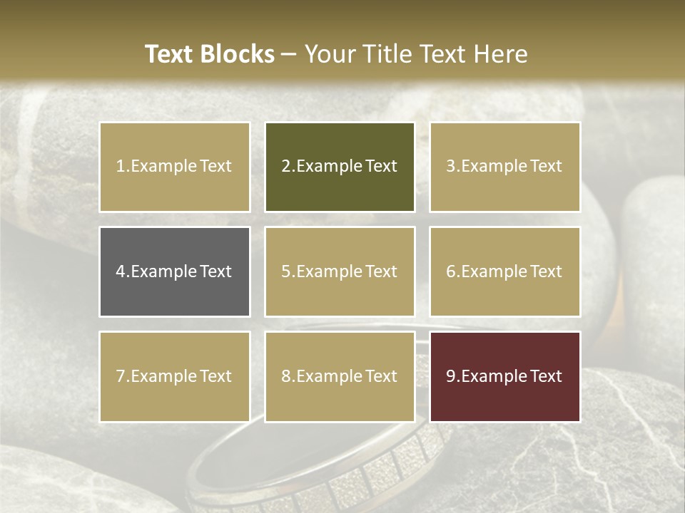 Two Wedding Rings On The Stones PowerPoint Template