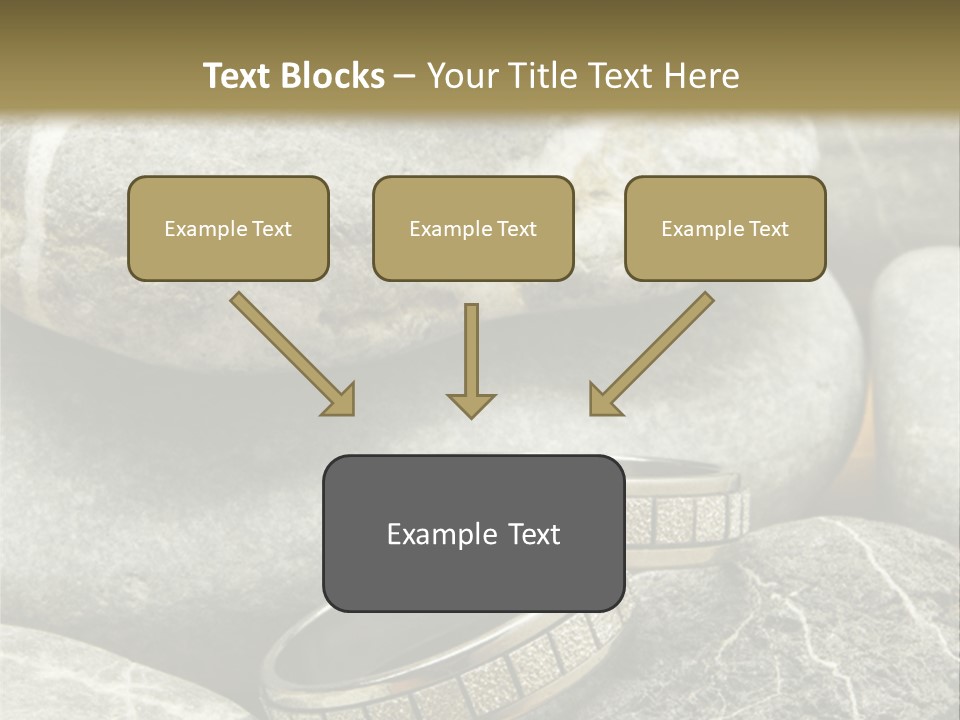 Two Wedding Rings On The Stones PowerPoint Template