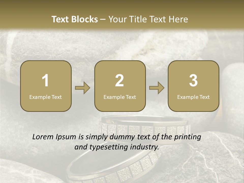 Two Wedding Rings On The Stones PowerPoint Template