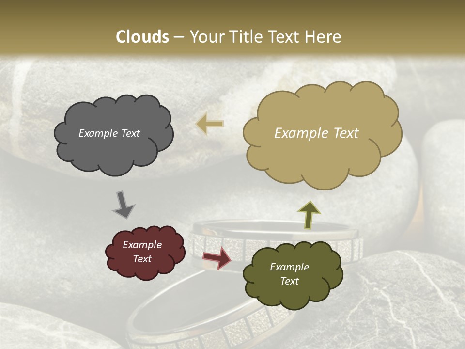 Two Wedding Rings On The Stones PowerPoint Template