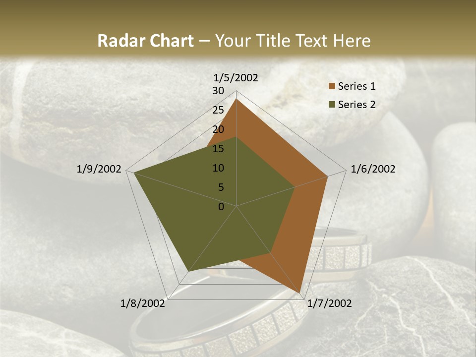 Two Wedding Rings On The Stones PowerPoint Template