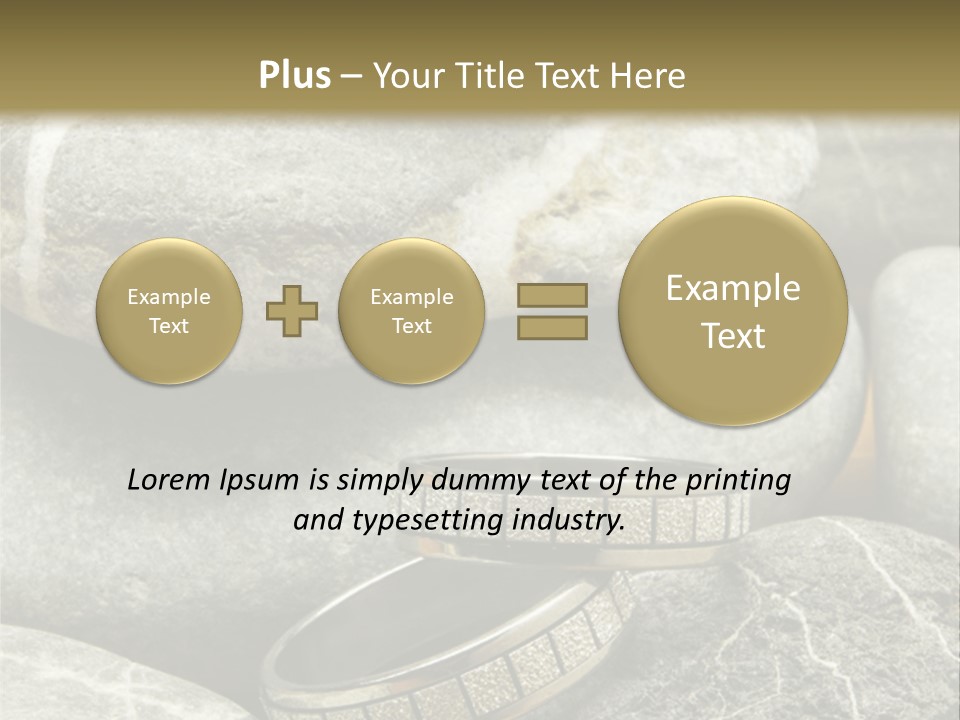 Two Wedding Rings On The Stones PowerPoint Template