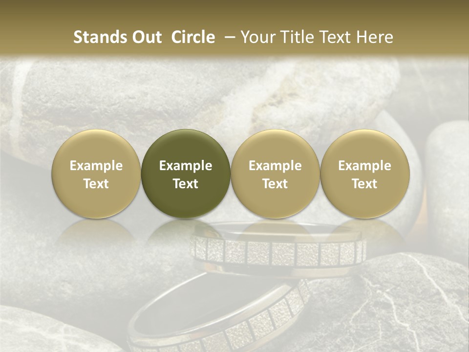 Two Wedding Rings On The Stones PowerPoint Template