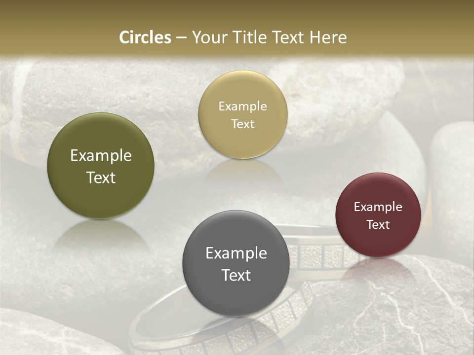 Two Wedding Rings On The Stones PowerPoint Template