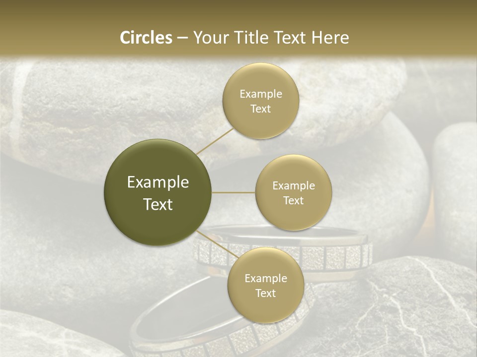 Two Wedding Rings On The Stones PowerPoint Template