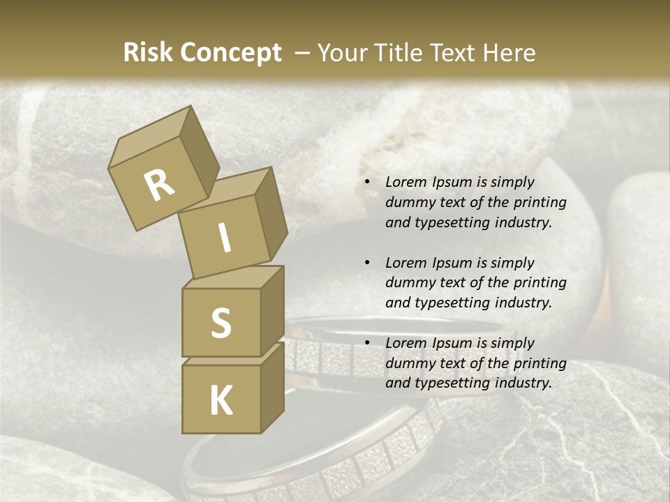 Two Wedding Rings On The Stones PowerPoint Template