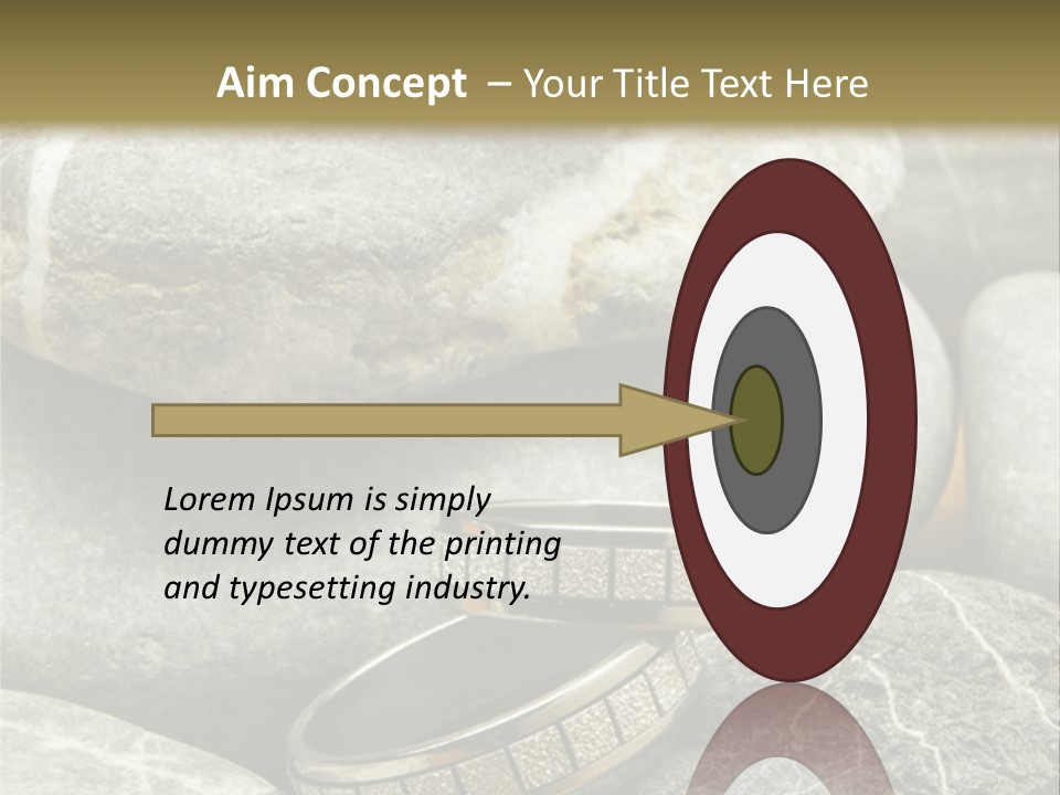 Two Wedding Rings On The Stones PowerPoint Template