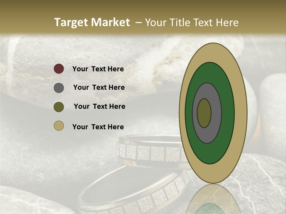 Two Wedding Rings On The Stones PowerPoint Template