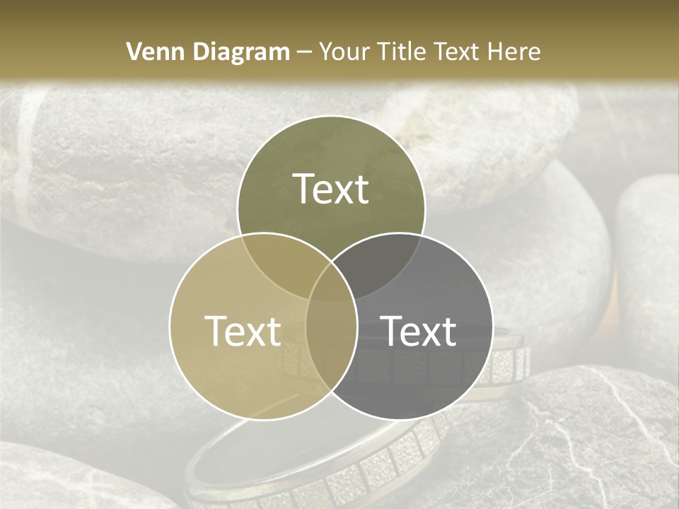Two Wedding Rings On The Stones PowerPoint Template