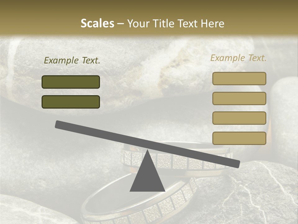 Two Wedding Rings On The Stones PowerPoint Template