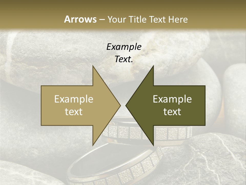 Two Wedding Rings On The Stones PowerPoint Template