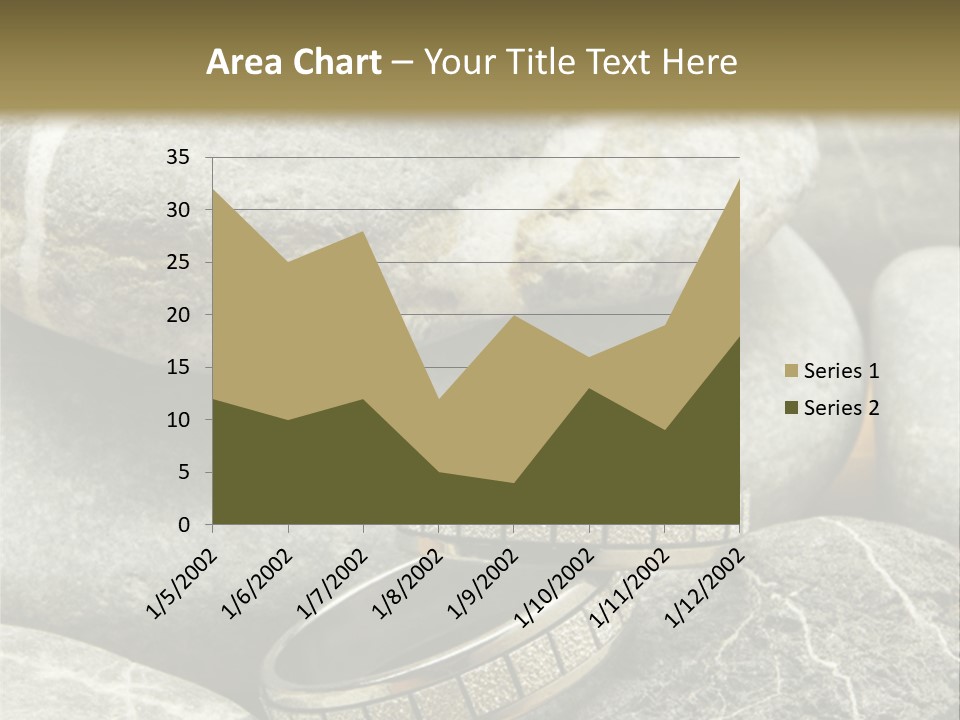 Two Wedding Rings On The Stones PowerPoint Template