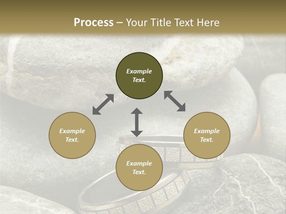 Two Wedding Rings On The Stones PowerPoint Template