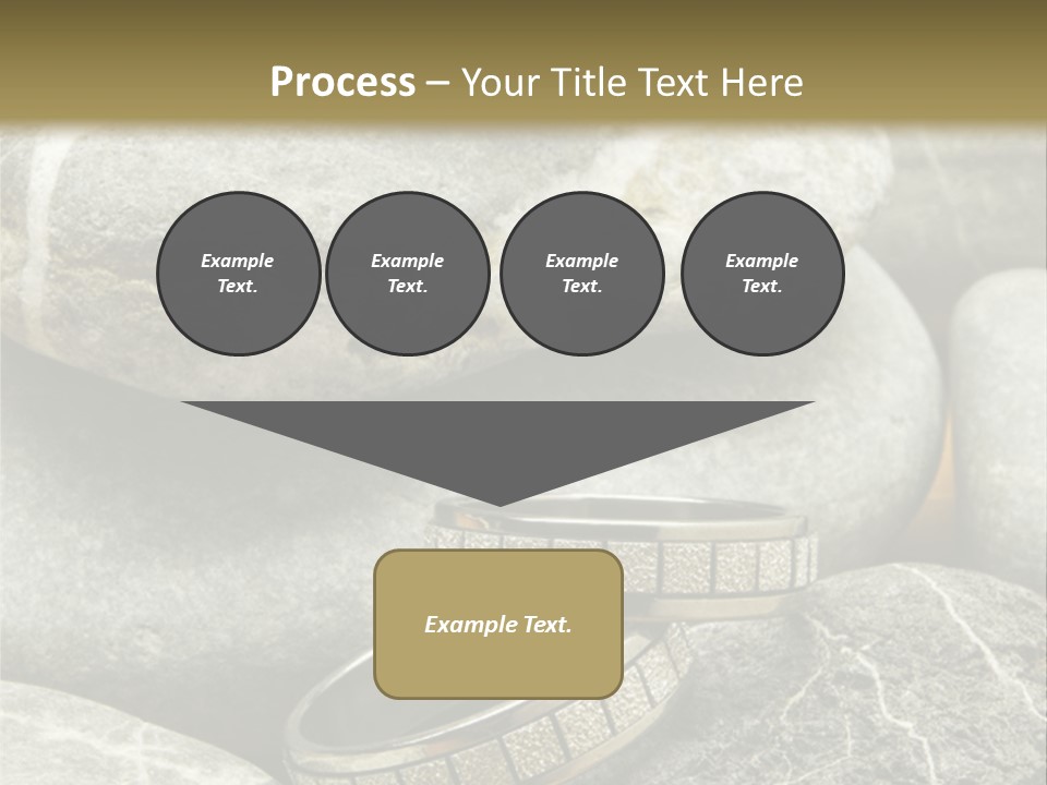 Two Wedding Rings On The Stones PowerPoint Template