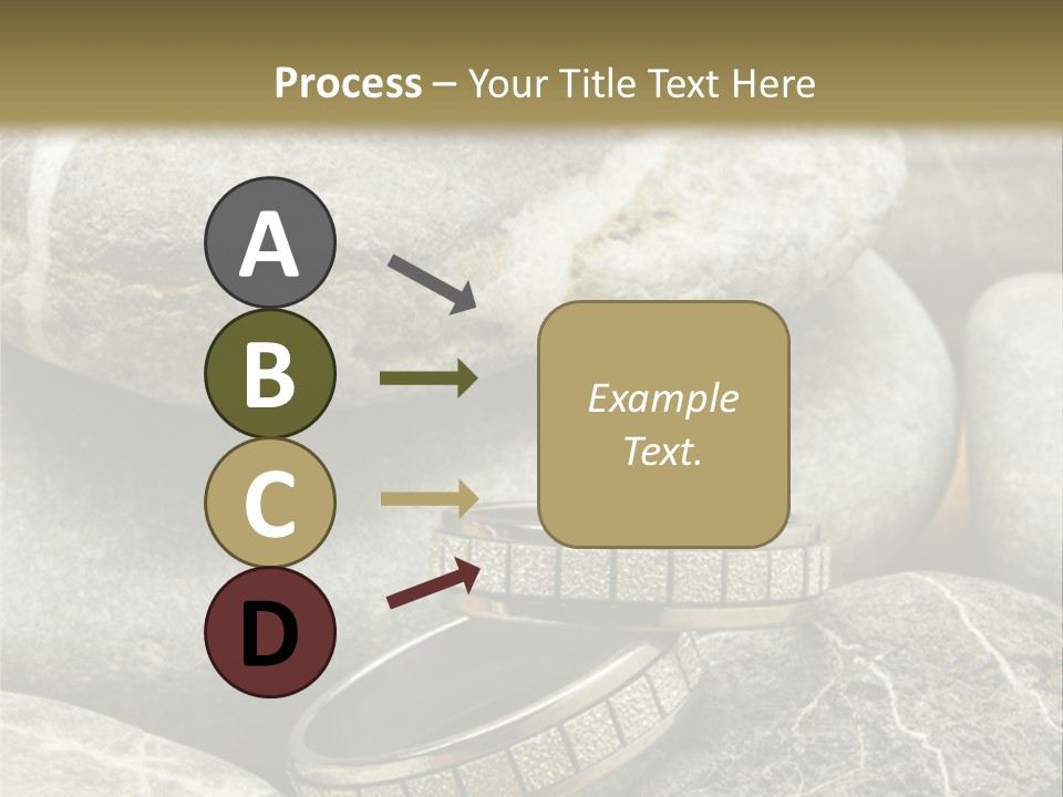 Two Wedding Rings On The Stones PowerPoint Template