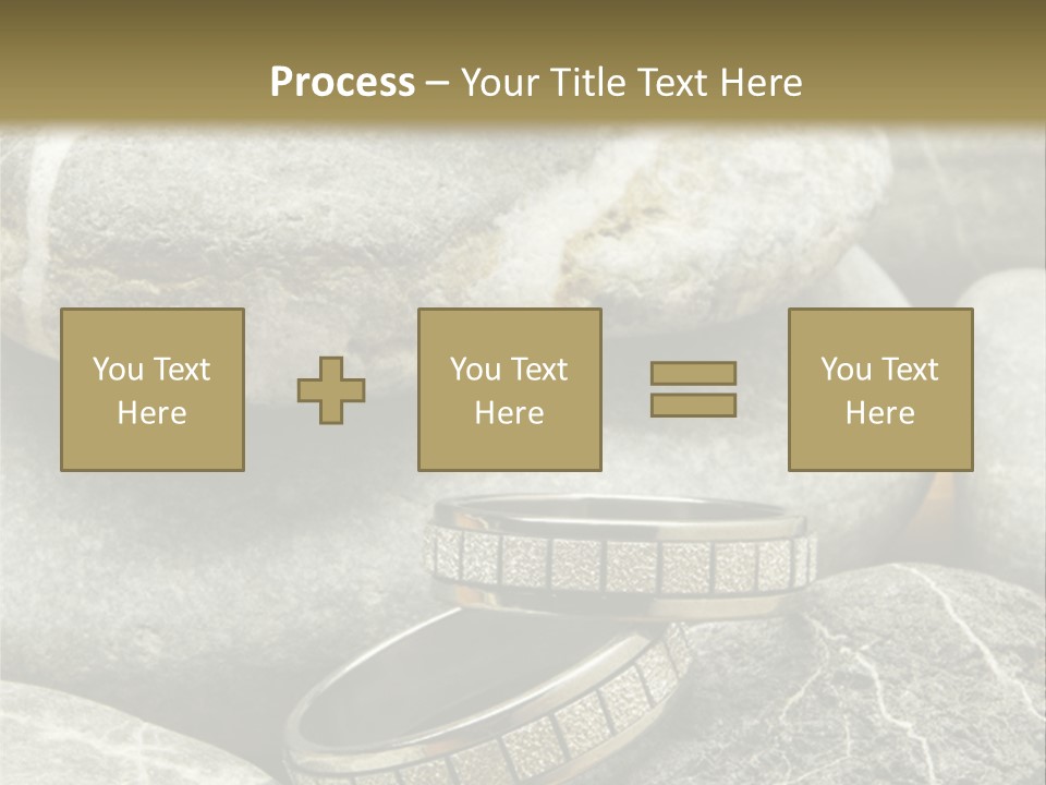 Two Wedding Rings On The Stones PowerPoint Template