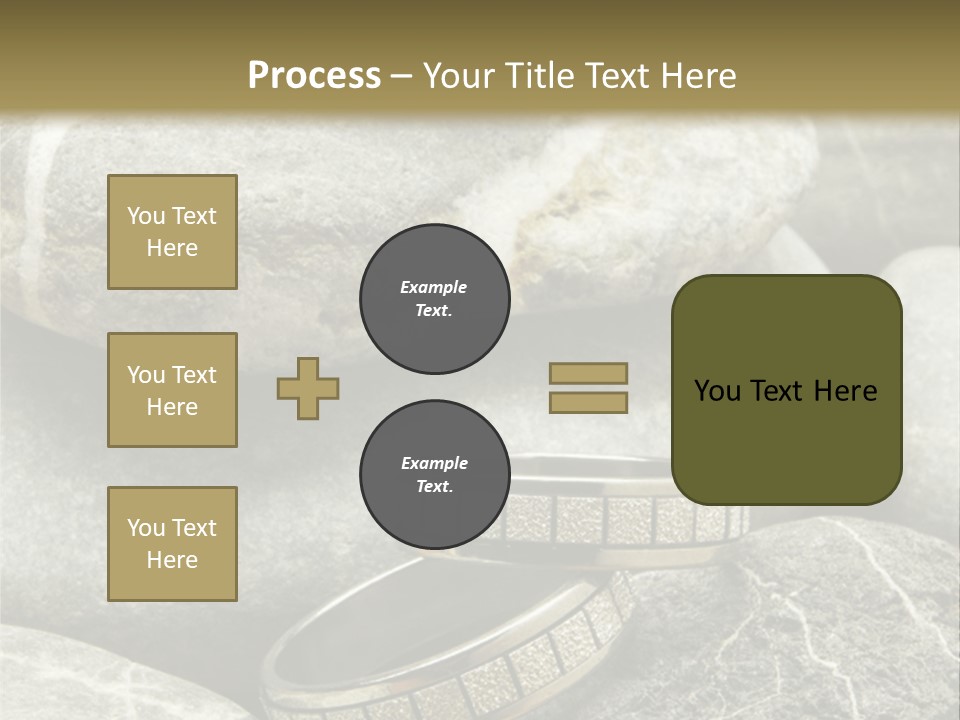 Two Wedding Rings On The Stones PowerPoint Template