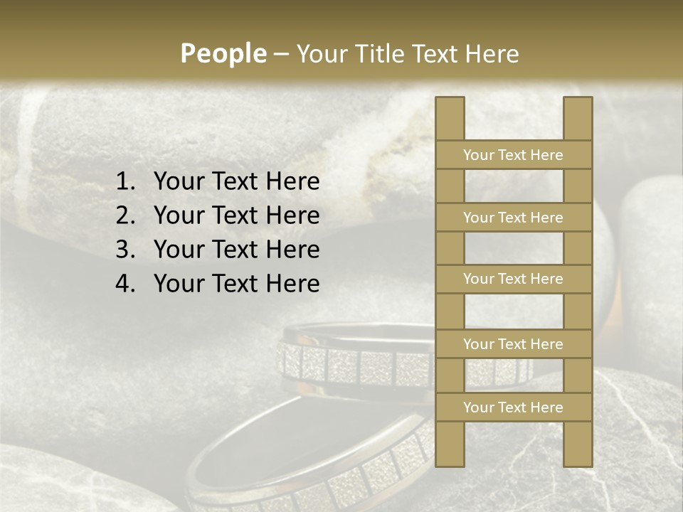 Two Wedding Rings On The Stones PowerPoint Template
