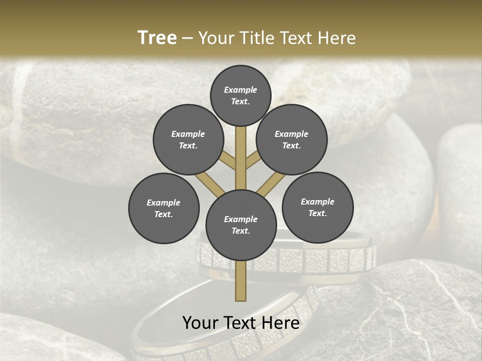 Two Wedding Rings On The Stones PowerPoint Template