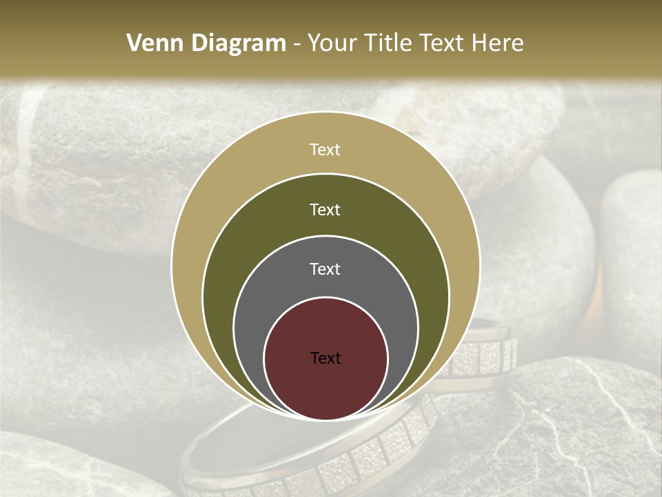 Two Wedding Rings On The Stones PowerPoint Template