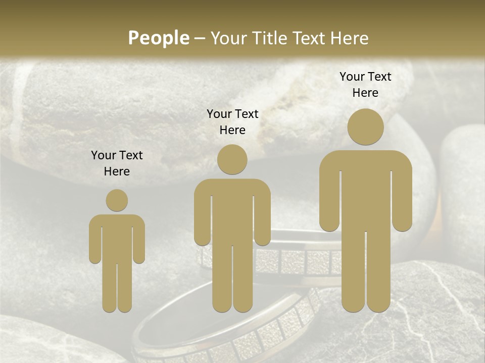 Two Wedding Rings On The Stones PowerPoint Template