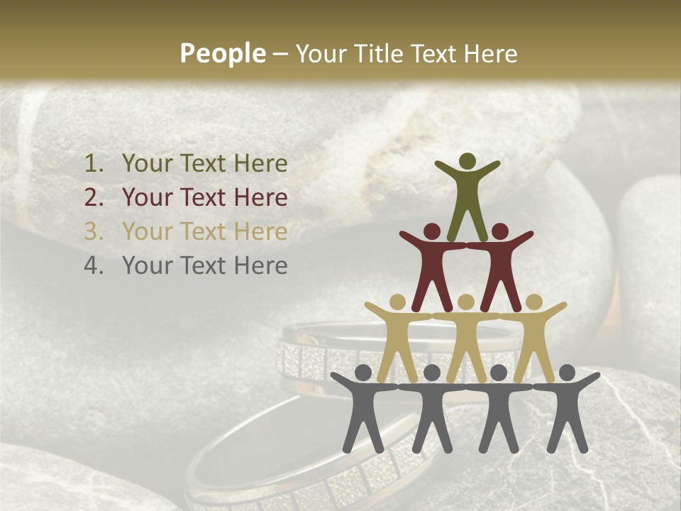 Two Wedding Rings On The Stones PowerPoint Template